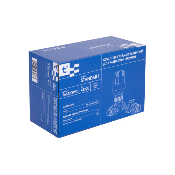 Термостатический набор Thermo Alliance Standart прямой 1/2" TAS353W15