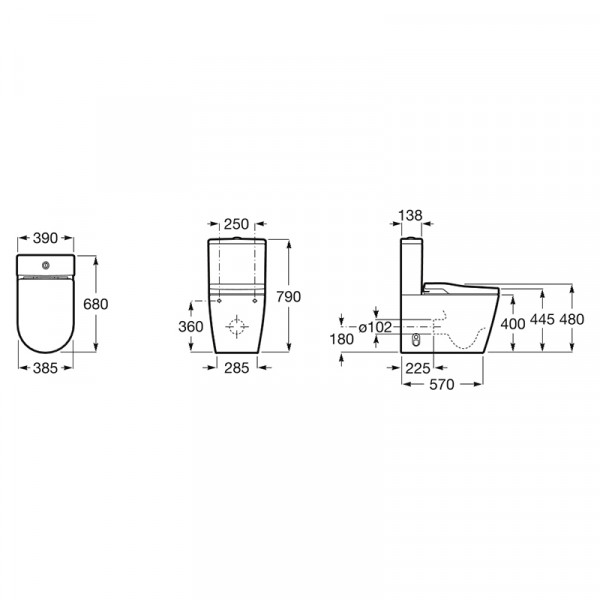 Унітаз-компакт INSPIRA IN-WASH Rimless + сидіння