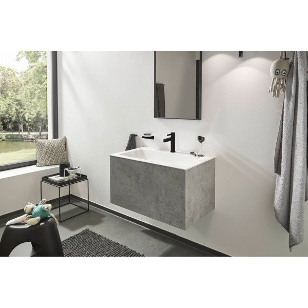 Смеситель для умывальника Hansgrohe Finoris 110 для умывальника с донным клапаном push-open, черный (76023670)