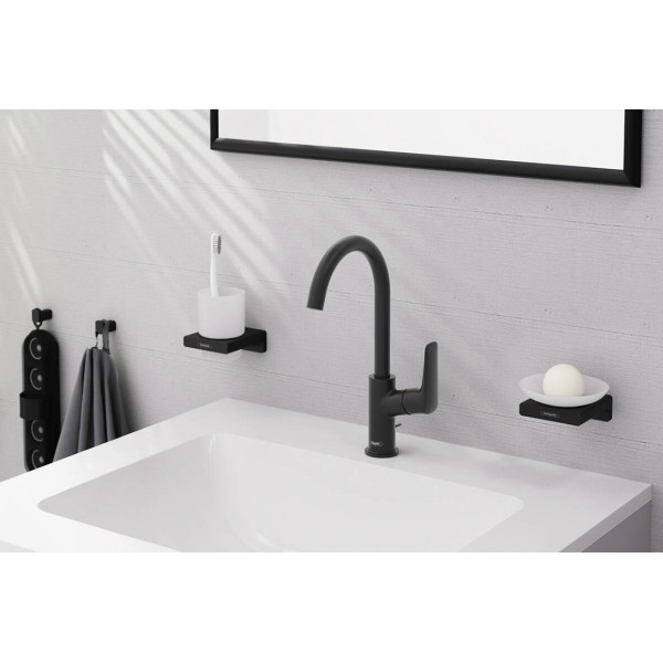Змішувач для умивальника Hansgrohe Logis 210, чорний (71130670)