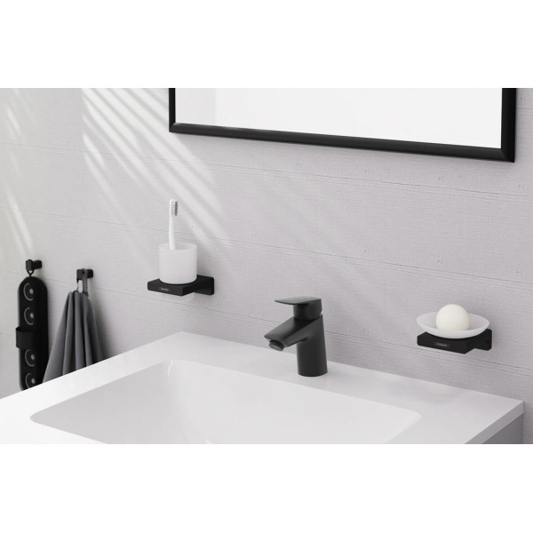 Смеситель для умывальника Hansgrohe Logis 70 для умывальника без донного клапана, черный (71071670)