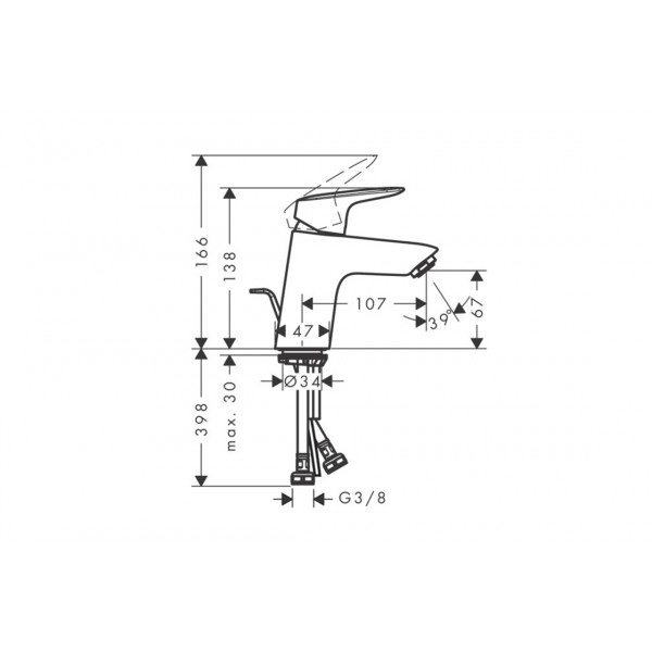 Смеситель для раковины Hansgrohe Logis 70, черный (71070670)