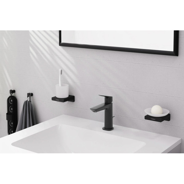 Смеситель для умывальника Hansgrohe Logis Fine 110 для умывальника CoolStart с донным клапаном pop-up, черный (71254670)
