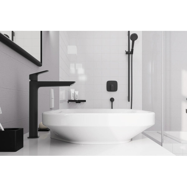 Смеситель для умывальника Hansgrohe Logis Fine 240 для умывальника без донного клапана, черный (71258670)