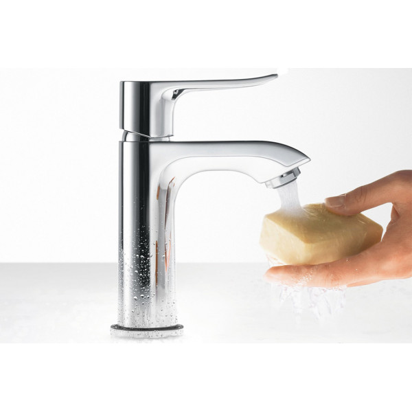 Смеситель для умывальника Hansgrohe Metris 100 для умывальника без донного клапана, хром (31186000)