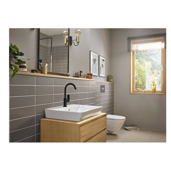 Змішувач для умивальника Hansgrohe Rebris E 210 для умивальника рухомий носик, з донним клапаном pop-up, чорний (72576670)