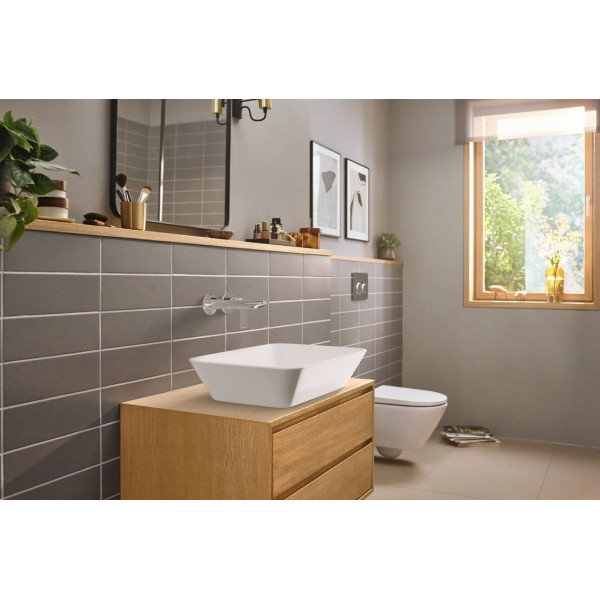 Змішувач для умивальника Hansgrohe Rebris E для умивальника зі стіни прихований монтаж 200 мм, хром (72568000)