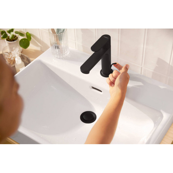 Смеситель для умывальника Hansgrohe Rebris S 110 для умывальника с донным клапаном pop-up, черный (72517670)