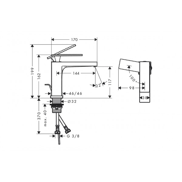 Смеситель для умывальника Hansgrohe Tecturis E 110 CoolStart, белый (73018700)