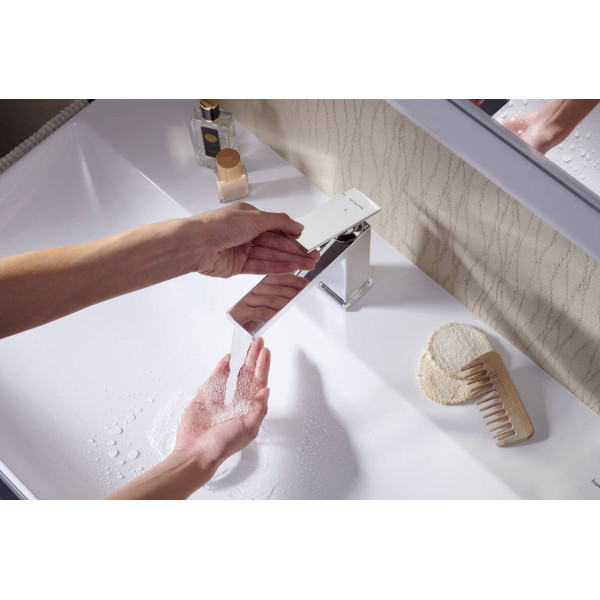 Смеситель для умывальника Hansgrohe Tecturis E 110 CoolStart EcoSmart+ для умывальника без донного клапана, хром (73012000)