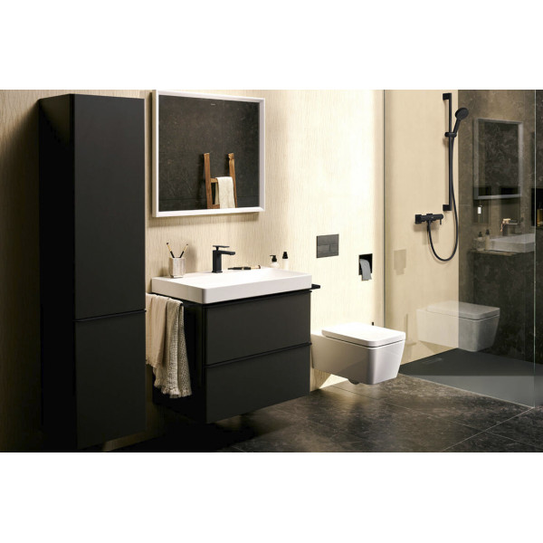 Смеситель для умывальника Hansgrohe Tecturis E 110 CoolStart EcoSmart+ для умывальника без донного клапана, черный (73012670)