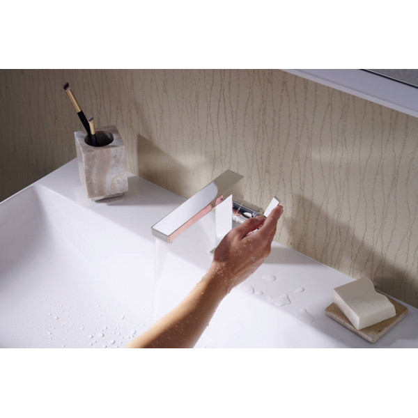 Смеситель для умывальника Hansgrohe Tecturis E 110 Fine CoolStart EcoSmart+ для умывальника с донным клапаном pop-up, хром (73023000)