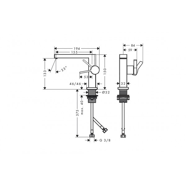 Змішувач для умивальника Hansgrohe Tecturis E 110 Fine CoolStart push-open, хром (73024000)
