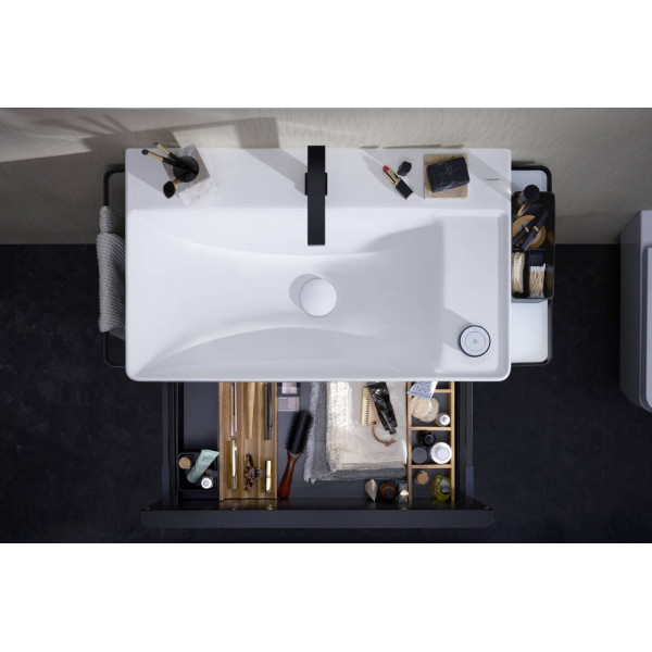 Змішувач для умивальника Hansgrohe Tecturis E 150 CoolStart EcoSmart+ на 2 отвори, чорний (73053670)