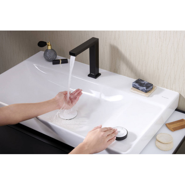 Змішувач для умивальника Hansgrohe Tecturis E 150 CoolStart EcoSmart+ на 2 отвори, чорний (73053670)