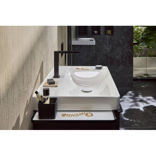 Змішувач для умивальника Hansgrohe Tecturis E 150 CoolStart EcoSmart+ на 2 отвори, чорний (73053670)