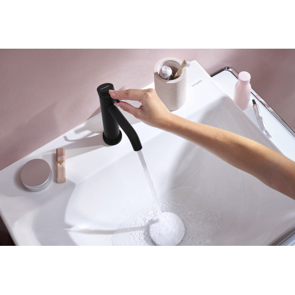 Смеситель для умывальника Hansgrohe Tecturis S 110 CoolStart, черный (73314670)