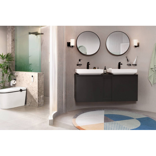 Змішувач для умивальника Hansgrohe Vivenis 110 Coolstart для умивальника з донним клапаном pop-up, чорний (75023670)