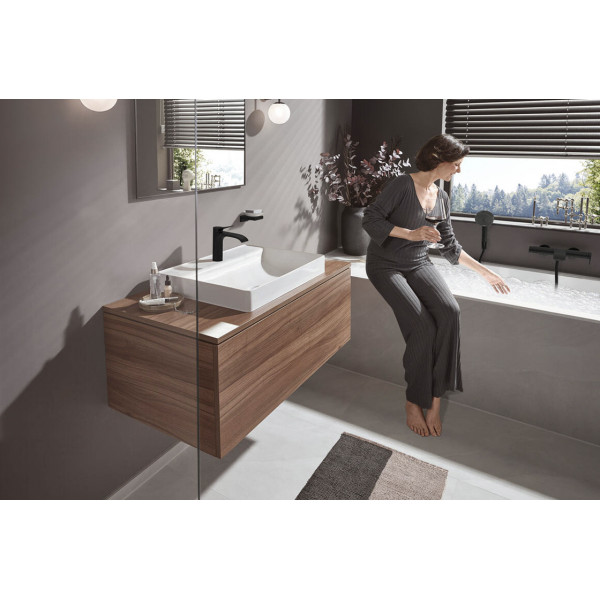 Смеситель для умывальника Hansgrohe Vivenis 110 Coolstart, черный (75024670)