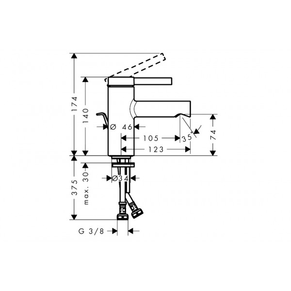 Змішувач для умивальника Hansgrohe Zesis S 70 CoolStart для умивальника з донним клапаном pop-up, хром (74710000)