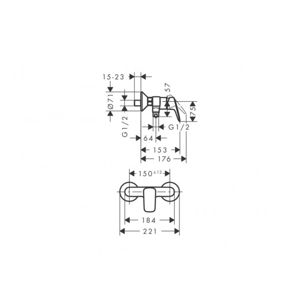 Смеситель для душа Hansgrohe Logis, черный (71600670)