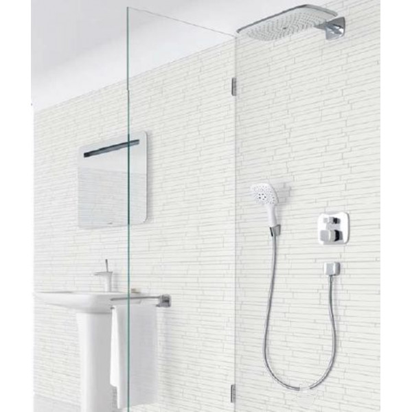 Смеситель для душа Hansgrohe Термостат PuraVida скрытого монтажа на 2 потребителя, хром/белый (15771400)