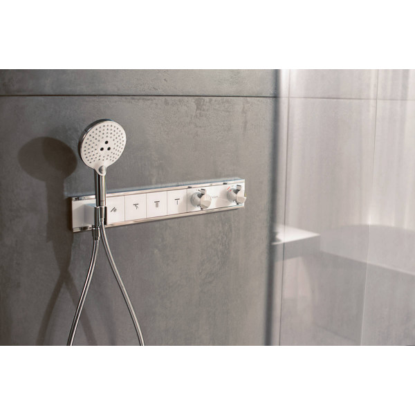 Змішувач для душу Hansgrohe Термостат прихованого монтажу RainSelect на 4 клавіші, Chrome/Black, хром/чорний (15357600)
