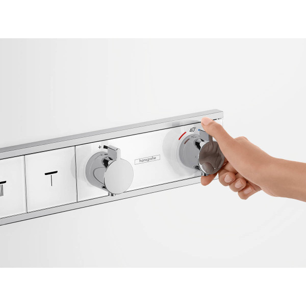 Смеситель для душа Hansgrohe Термостат скрытого монтажа RainSelect на 4 клавиши, хром/белый (15357400)