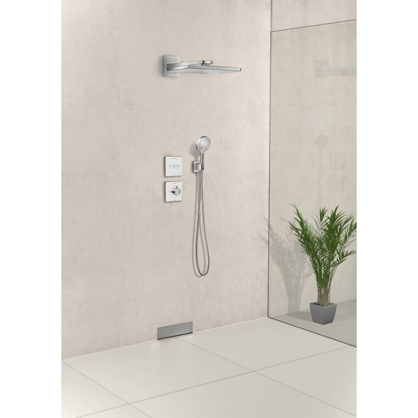 Змішувач для душу Hansgrohe Перемикач ShowerSelect Glass на 3 клавіші, хром/білий (15736400)
