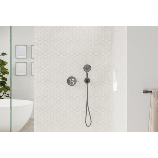 Смеситель для душа Hansgrohe Термостат скрытого монтажа ShowerSelect S на 2 клавиши, черный хром (15743340)