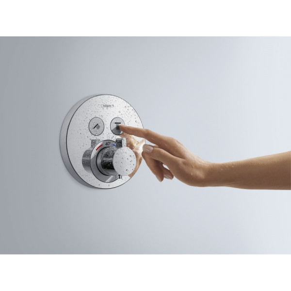 Смеситель для душа Hansgrohe Термостат скрытого монтажа ShowerSelect S на 2 клавиши, хром (15743000)