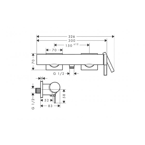 Смеситель для душа Hansgrohe Tecturis E, белый (73620700)