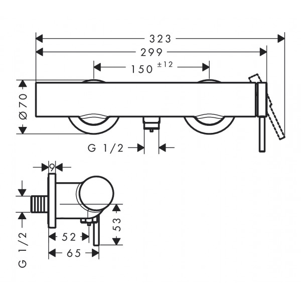 Смеситель для душа Hansgrohe Tecturis S, хром (73622000)