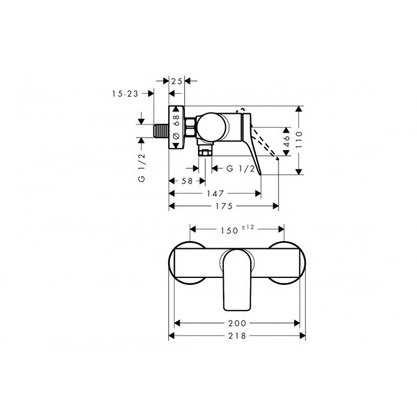 Смеситель для душа Hansgrohe Vivenis для душа Original, хром (75623000)