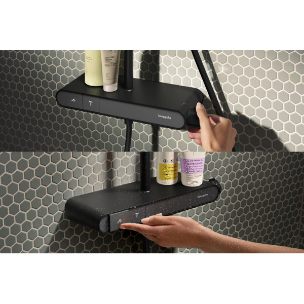 Душевая система Hansgrohe Activera Q 290/180 1jet EcoSmart ShowerTablet Select 360, MattBlack, черный (28648670)