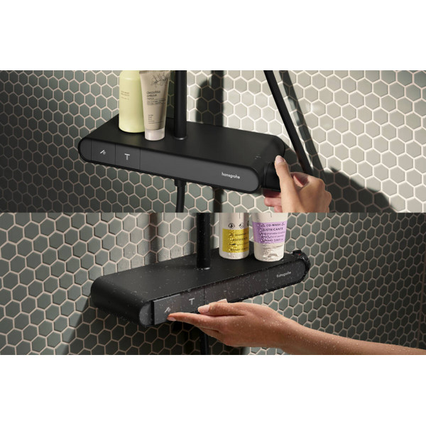 Душевая система Hansgrohe Activera S Showerpipe 240 1jet EcoSmart ShowerTablet Select 360, MattBlack, черный (28638670)