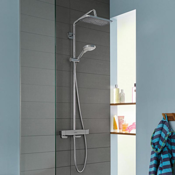Душевая система Hansgrohe Croma E Showerpipe 280 1jet EcoSmart с термостатом, хром (27660000)