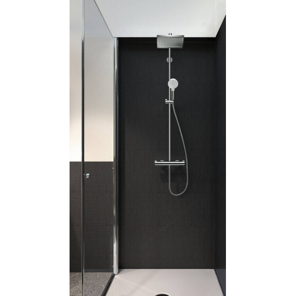 Душевая система Hansgrohe Crometta E Showerpipe EcoSmart 240 1jet с термостатом: 9 л/мин, хром (27281000)