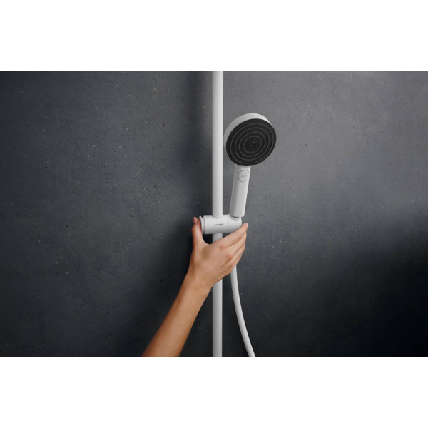 Душевая система Hansgrohe Pulsify S Puro Showerpipe 260 1jet EcoSmart с Ecostat Fine, белый (24237700)