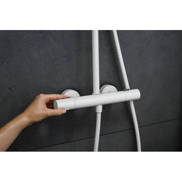 Душевая система Hansgrohe Pulsify S Puro Showerpipe 260 1jet с Ecostat Fine, белый (24222700)