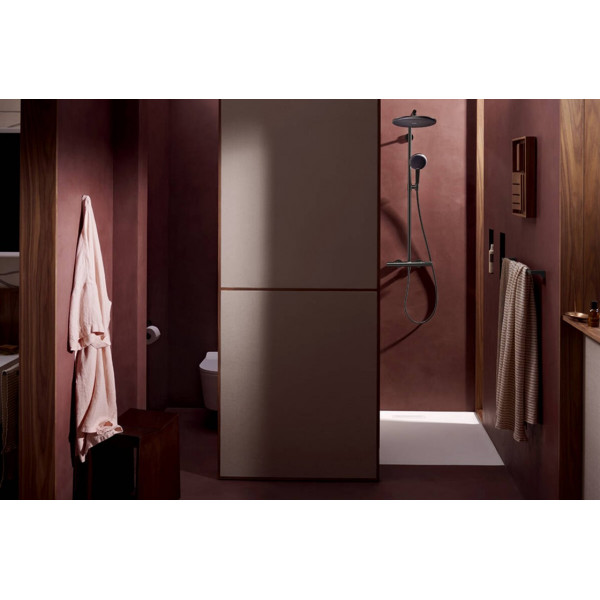 Душевая система Hansgrohe Raindance Alive S Puro 300 1jet EcoSmart с Ecostat Element, черный хром (24593340)