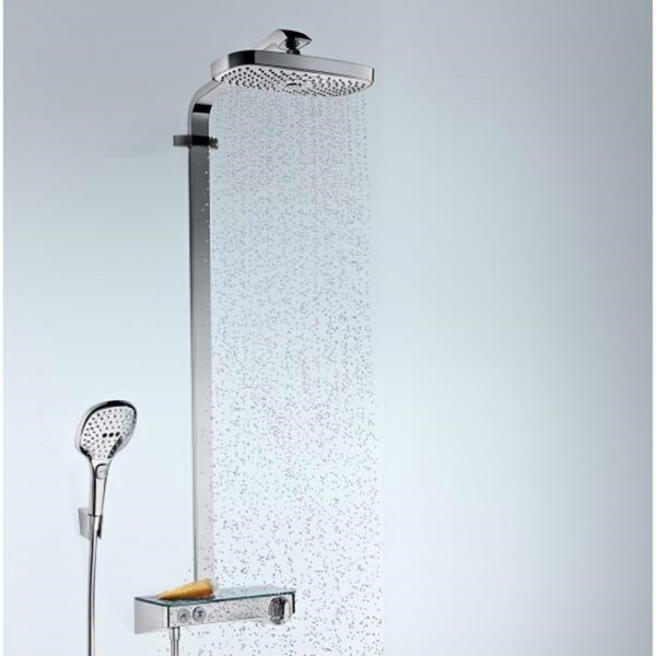 Душевая система Hansgrohe Raindance Select E 300 2Jet с термостатом ShowerTablet, хром/белый (27126400)
