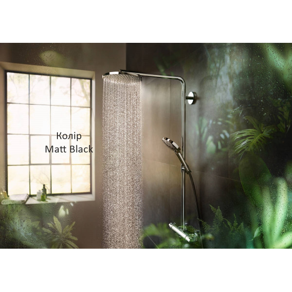 Душевая система Hansgrohe Raindance S 240 Showerpipe PowderRain 1jetP с термостатом, черный (27633670)