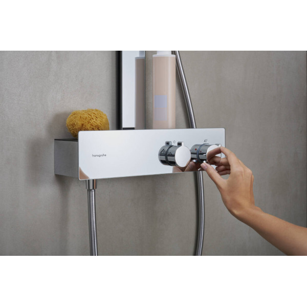Душевая система Hansgrohe Rainfinity Showerpipe 250 1jet EcoSmart с термостатом ShowerTablet 350, хром (28742000)