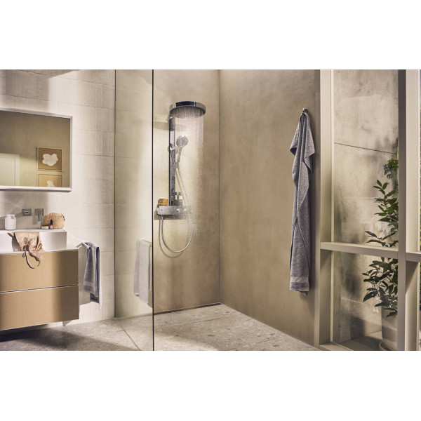 Душевая система Hansgrohe Rainfinity Showerpipe 360 1jet с термостатом ShowerTablet 350, хром (26853000)
