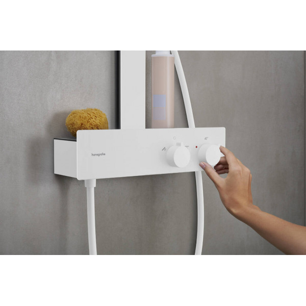 Душевая система Hansgrohe Rainfinity Showerpipe 360 1jet с термостатом ShowerTablet 350, белый (26853700)
