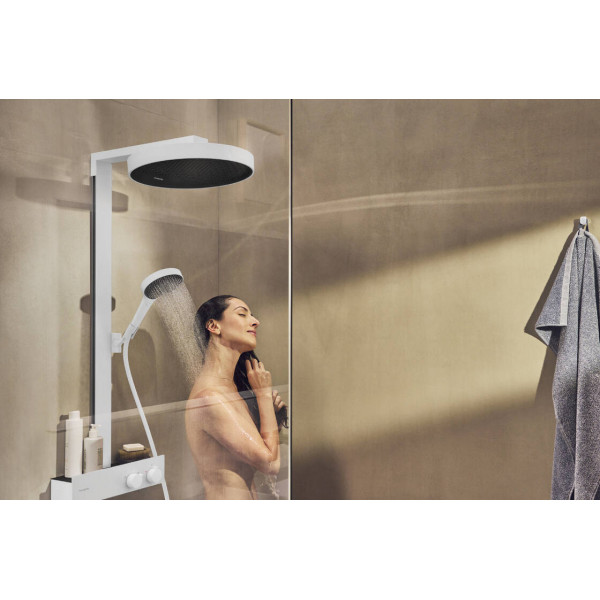 Душевая система Hansgrohe Rainfinity Showerpipe 360 1jet с термостатом ShowerTablet 350, белый (26853700)