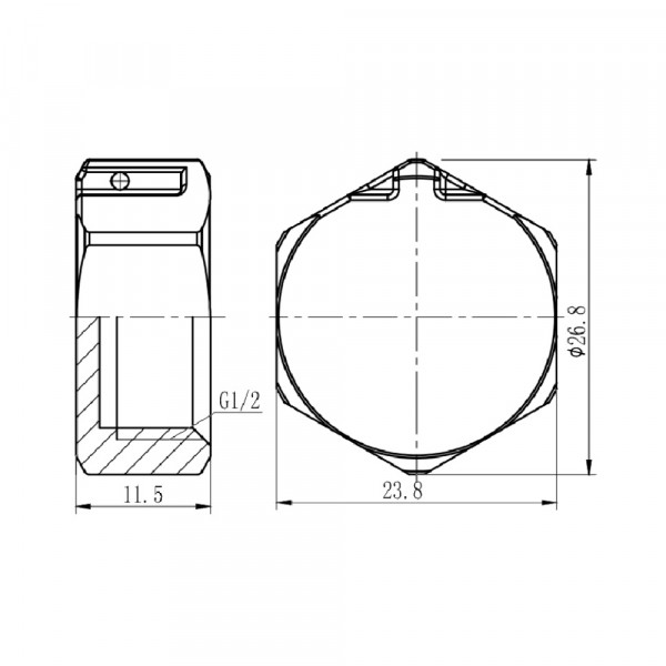 Заглушка Thermo Alliance Forte 1/2" ВР хром  SF352H15