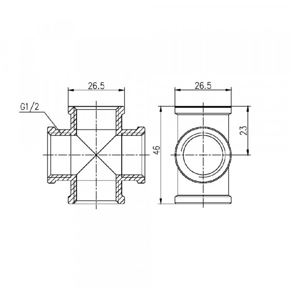 Крестовина Thermo Alliance Forte 1/2" ВВ SF35415