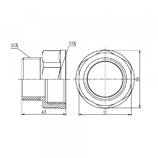Переход Thermo Alliance Forte 1" 1/2х1" 1/4 ВН SF3604032